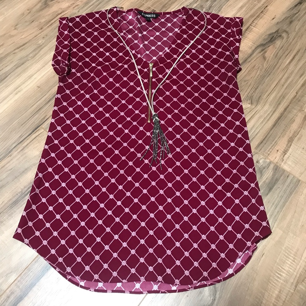 Burgundy Express Cap Sleeve Top